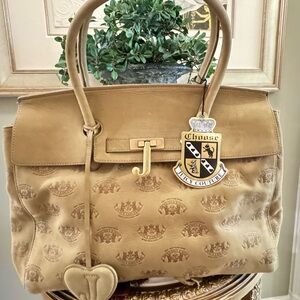Juicy Couture Tan Satchel with Gold Accents